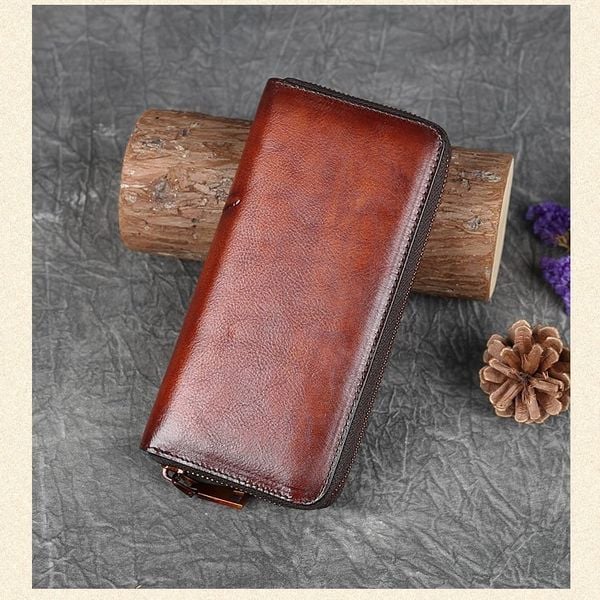  TX111-Ví Cầm Tay Da Thật Chuồn Chuồn 