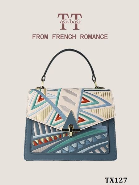  TX127-Túi Thêu Phối Màu Kiểu Pháp 
