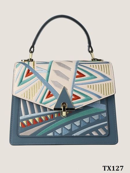  TX127-Túi Thêu Phối Màu Kiểu Pháp 