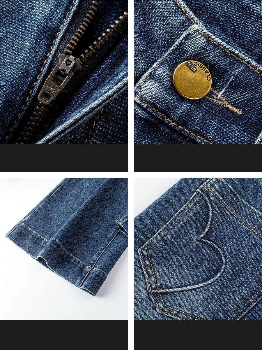  Q296-Quần Jeans Ống Loe Wash Nhẹ Lai Kiểu Co Dãn 