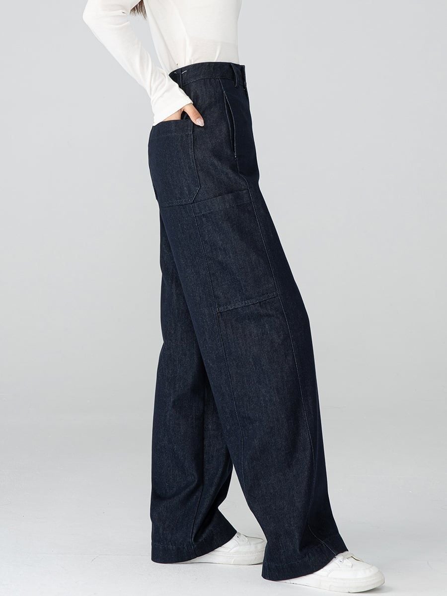  Q337-Quần Jeans Mềm Mại Rộng Rãi Thêm Túi 
