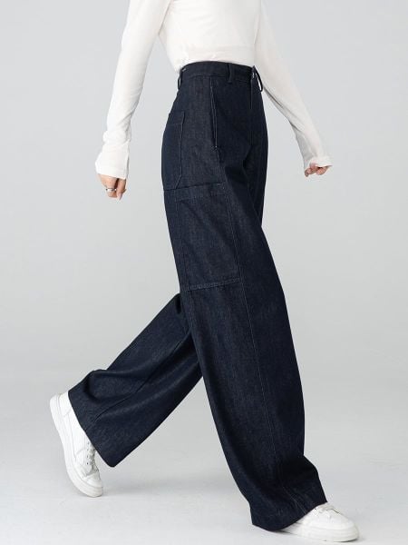 Q337-Quần Jeans Mềm Mại Rộng Rãi Thêm Túi 