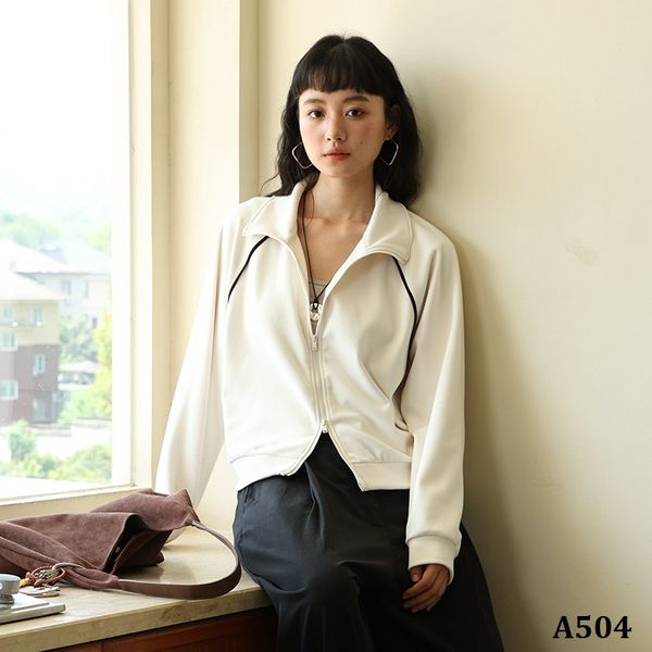  A504-Áo Khoác Dài Tay Đơn Giản Thu Đông 