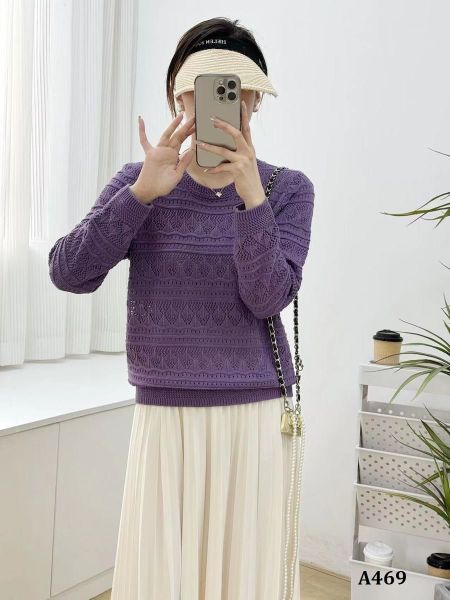  A469-Áo Len Dài Tay Dệt Kim Nghệ Thuật 