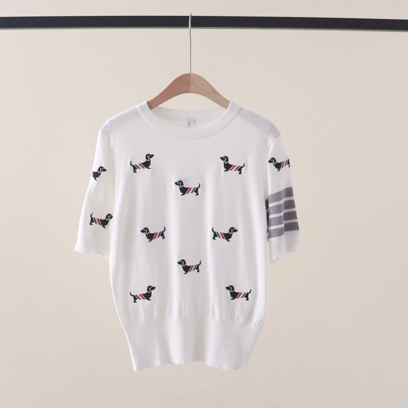  A438-Áo Thun Len Thêu Nhiều Cún Cưng 