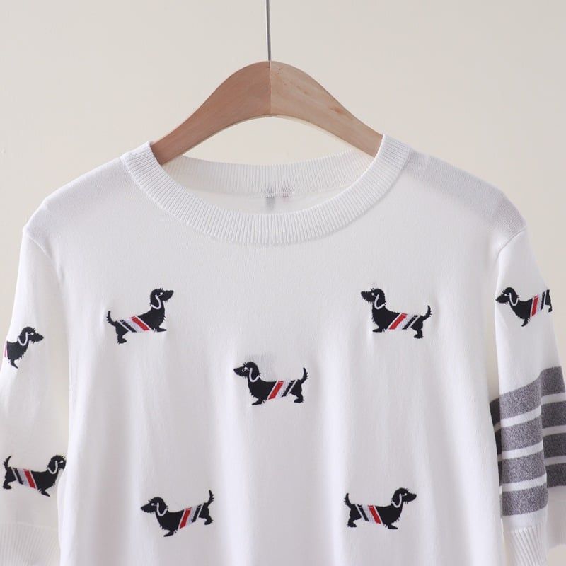  A438-Áo Thun Len Thêu Nhiều Cún Cưng 