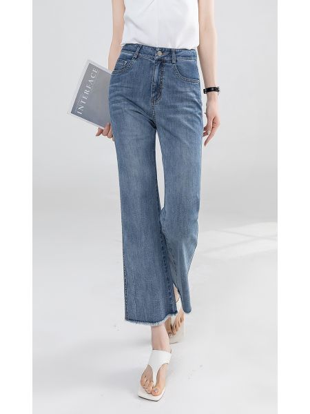  Q298-Quần Jeans Ống Loe 9 Tấc Co Dãn 