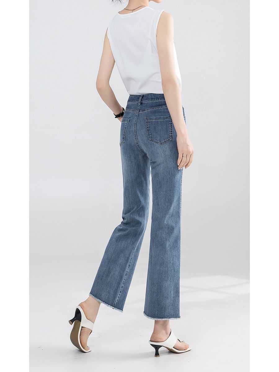  Q298-Quần Jeans Ống Loe 9 Tấc Co Dãn 