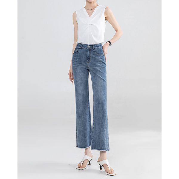  Q298-Quần Jeans Ống Loe 9 Tấc Co Dãn 