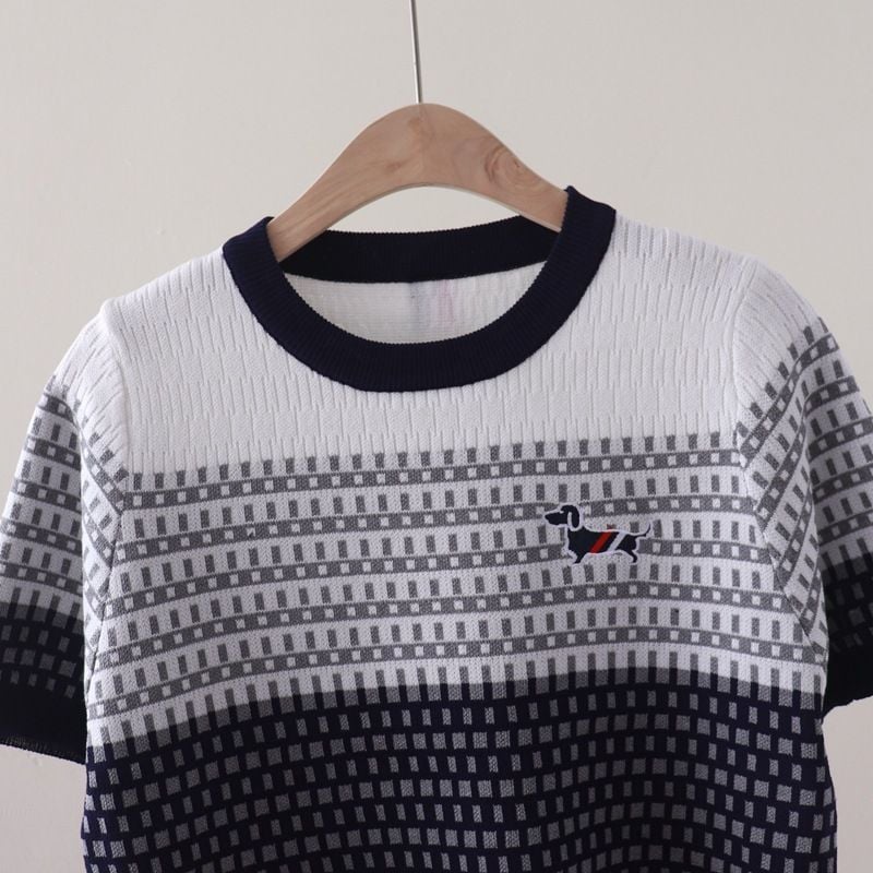  A436-Áo Thun Len Cún Cưng Phối Màu Phong Cách 