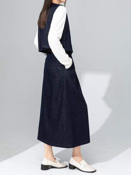  A638-V03-Áo Vest Denim Thanh Lịch Hong Kong 