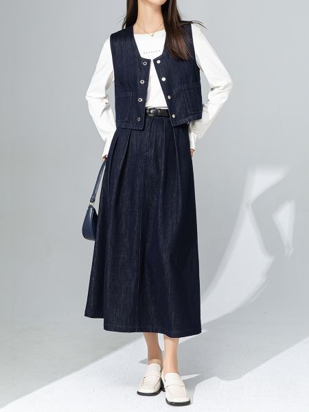  A638-V03-Áo Vest Denim Thanh Lịch Hong Kong 