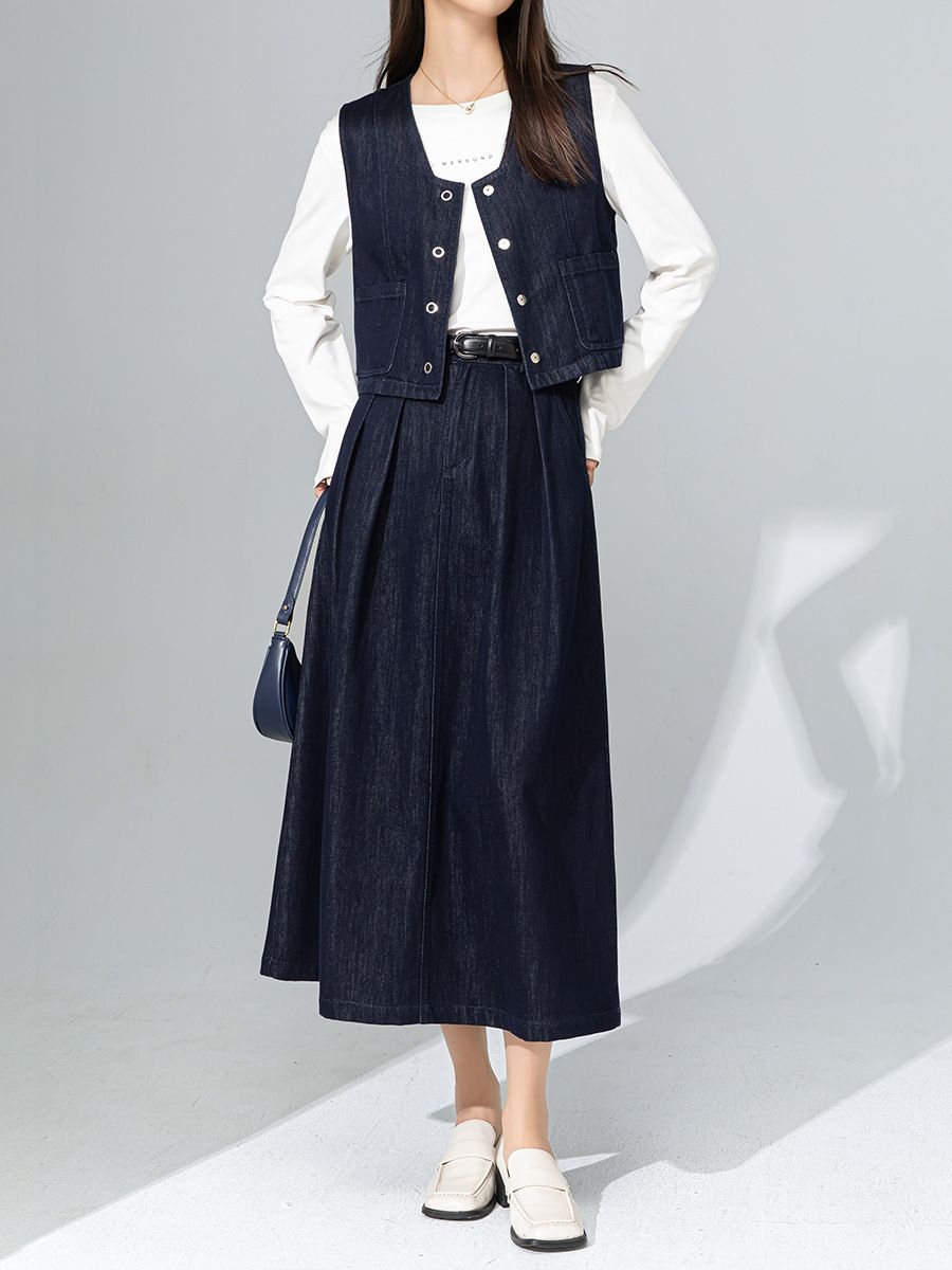  A638-V03-Áo Vest Denim Thanh Lịch Hong Kong 