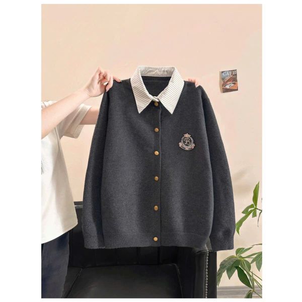  A826-Áo Len Cardigan Cổ Bẻ Mùa Thu 