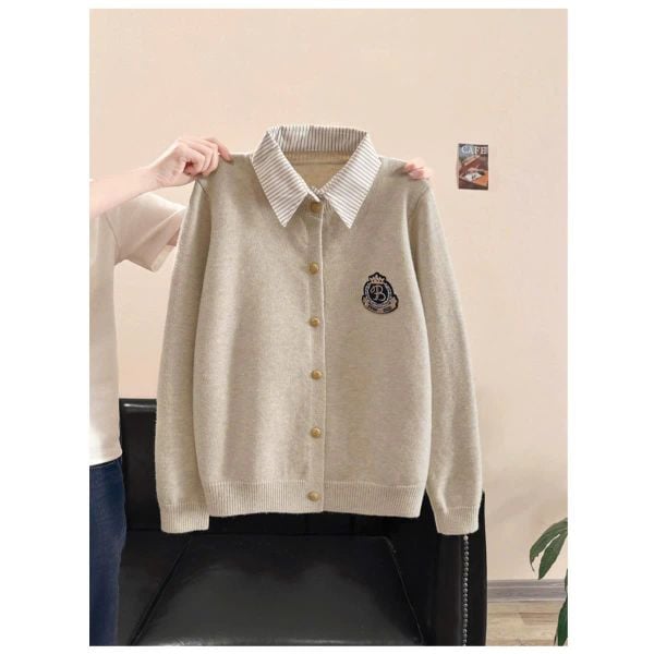  A826-Áo Len Cardigan Cổ Bẻ Mùa Thu 