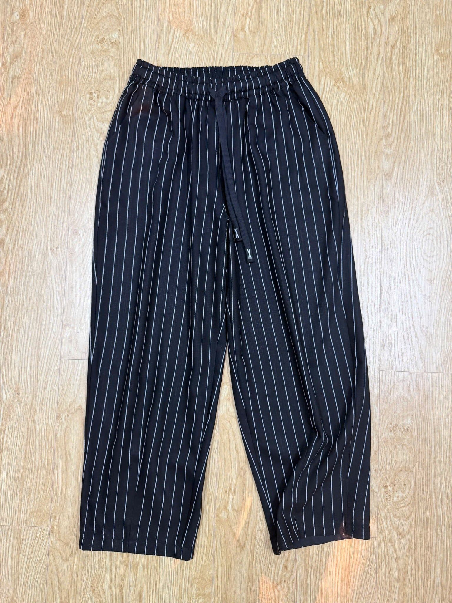 Q406-Quần Sọc Baggy Linen Gân 