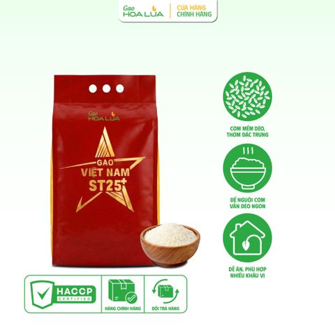  [Mua 2 Tặng 1] Combo 2 túi gạo Việt Nam ST25+ | Tặng 1 túi Tấm ST25 2kg (Tổng 12kg) [Sản phẩm mới 2026] 
