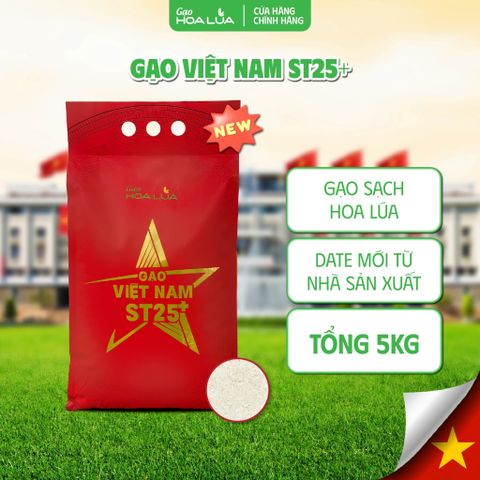  Gạo Việt Nam ST25+ (túi 5kg) - Mềm dẻo, thơm ngon, phù hợp nhiều khẩu vị [Sản phẩm mới 2026] 