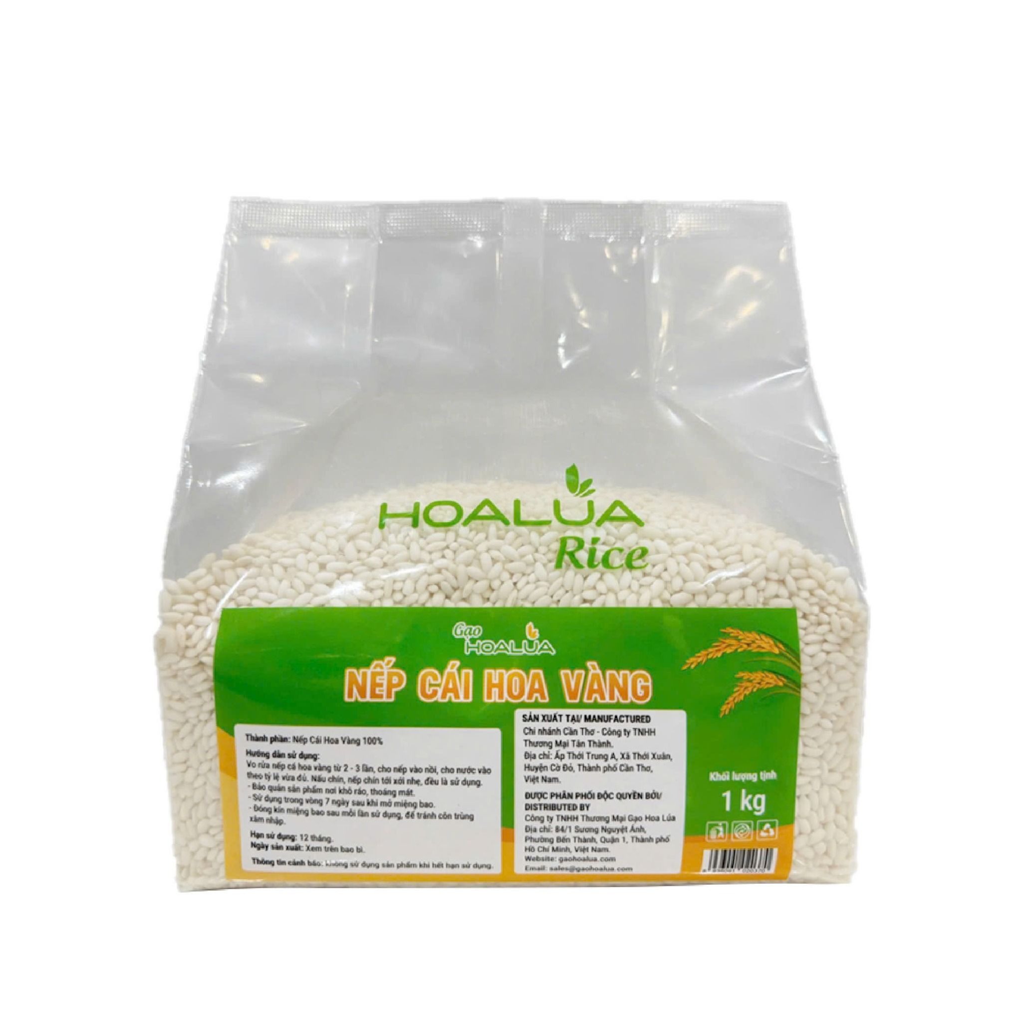 Nếp Cái Hoa Vàng (Nếp Bắc) - Dẻo mềm, thơm ngon đặc trưng - Túi 1Kg - SẢN PHẨM MỚI