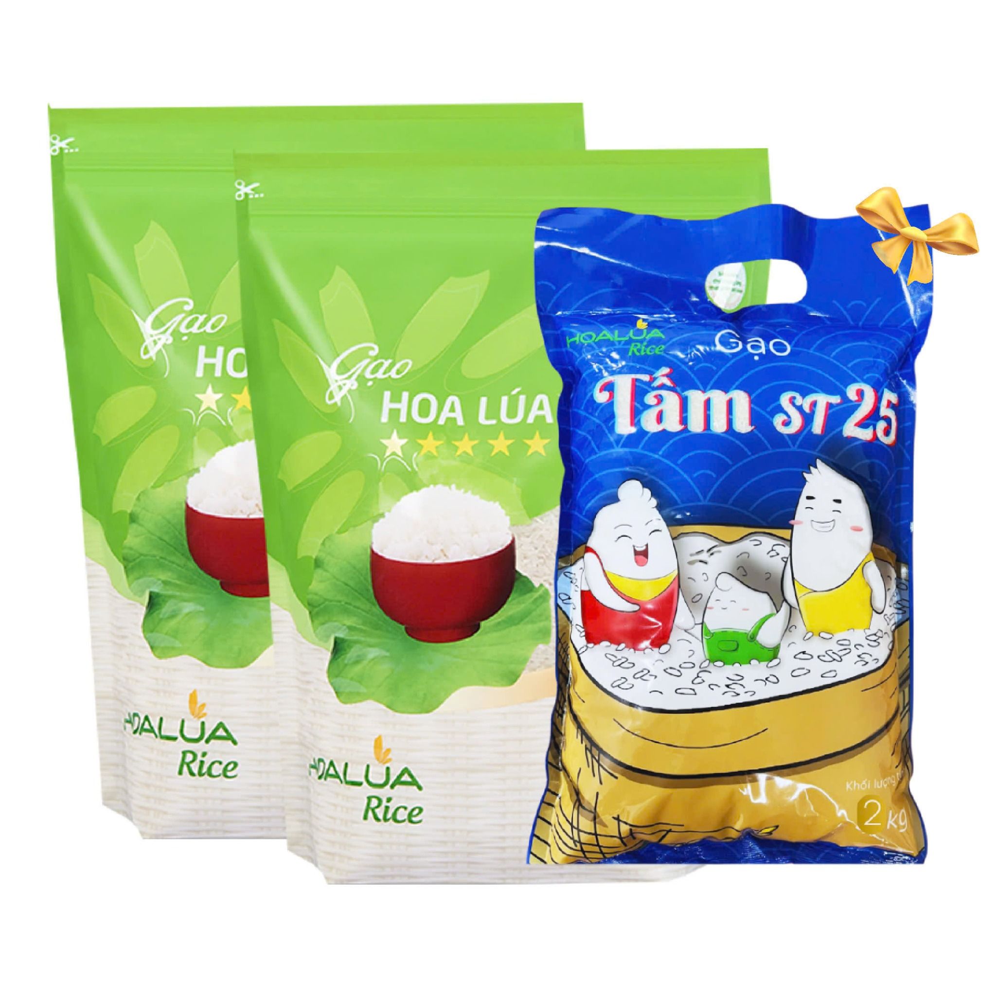[MUA 2 TẶNG 1] Mua 2 túi Hoa Lúa Xanh 5kg - Tặng 1 túi Tấm ST25 2kg (Tổng 12Kg)
