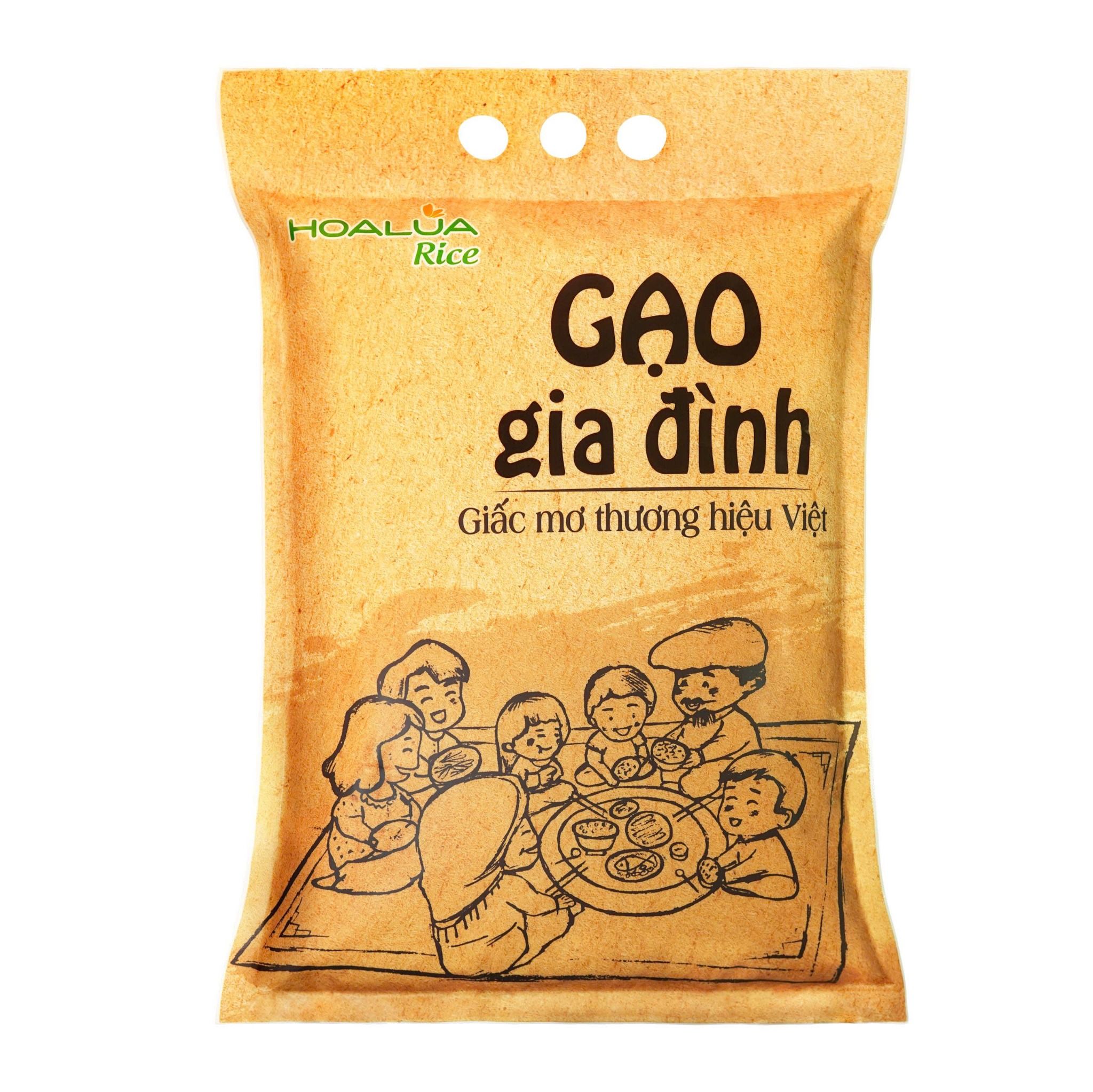 Gạo Gia Đình - Túi 5kg - Tơi xốp, mềm cơm, thơm nhẹ