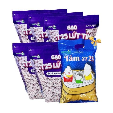  [TẶNG 2Kg Tấm ST25] COMBO 10kg Gạo ST25 Lứt Tím (Tổng 12kg) 