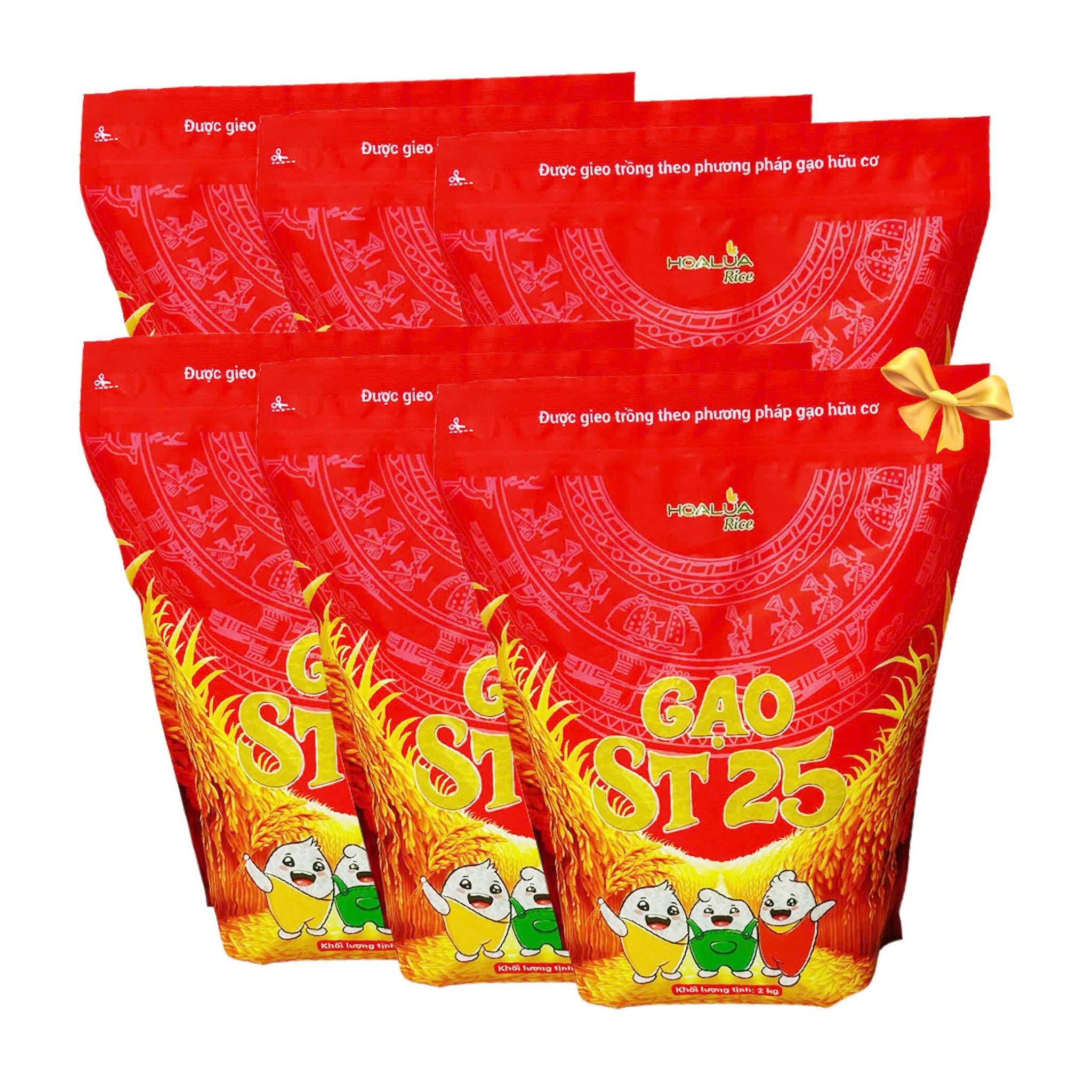 [Tặng 2Kg Gạo ST25] Combo 10kg Gạo ST25 Hoa Lúa túi 2kg (Tổng 12Kg)