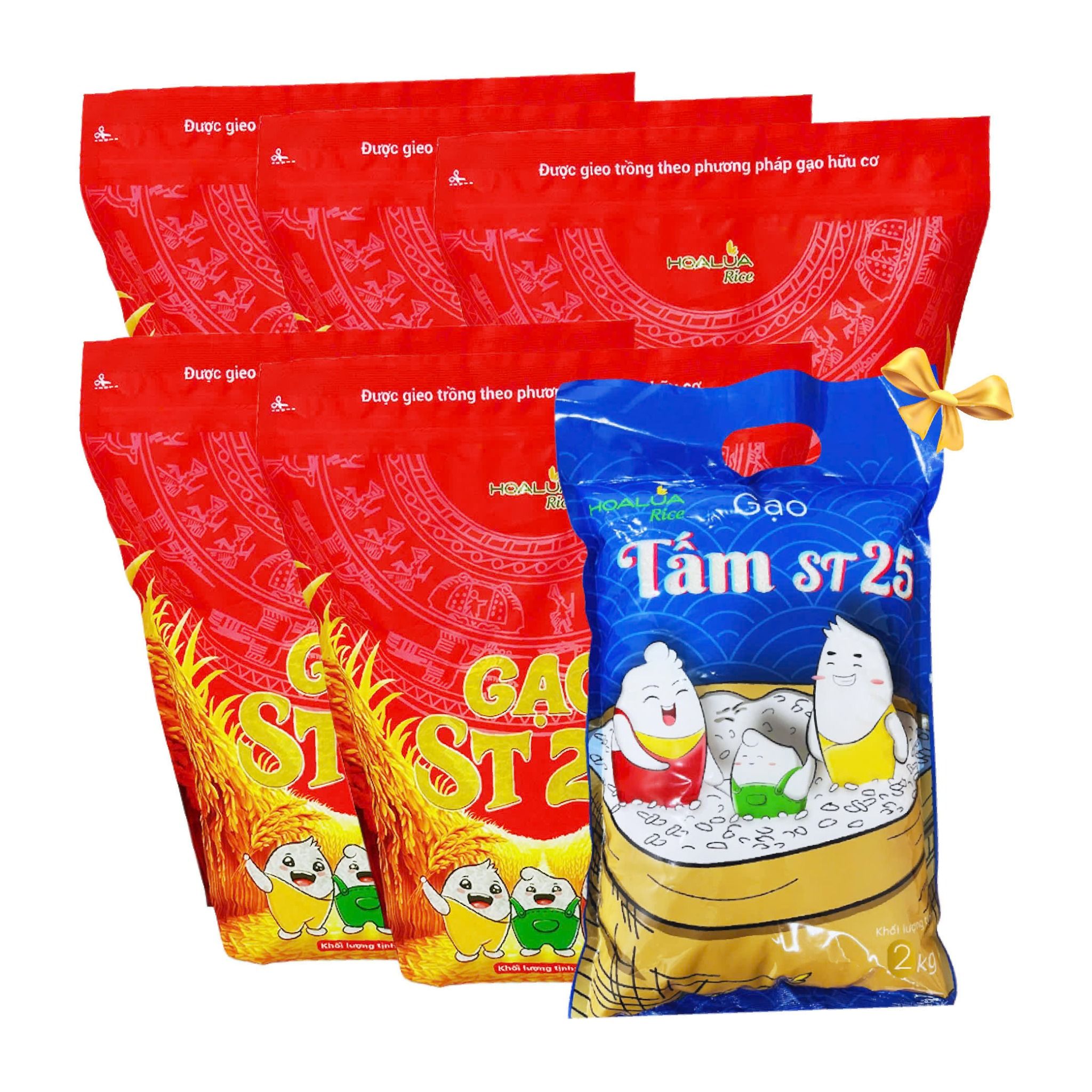 [Tặng 2KG Tấm ST25] Combo 10kg Gạo ST25 Hoa Lúa (túi 2kg) - Dẻo mềm, thơm ngon đặc trưng (Tổng 12Kg)