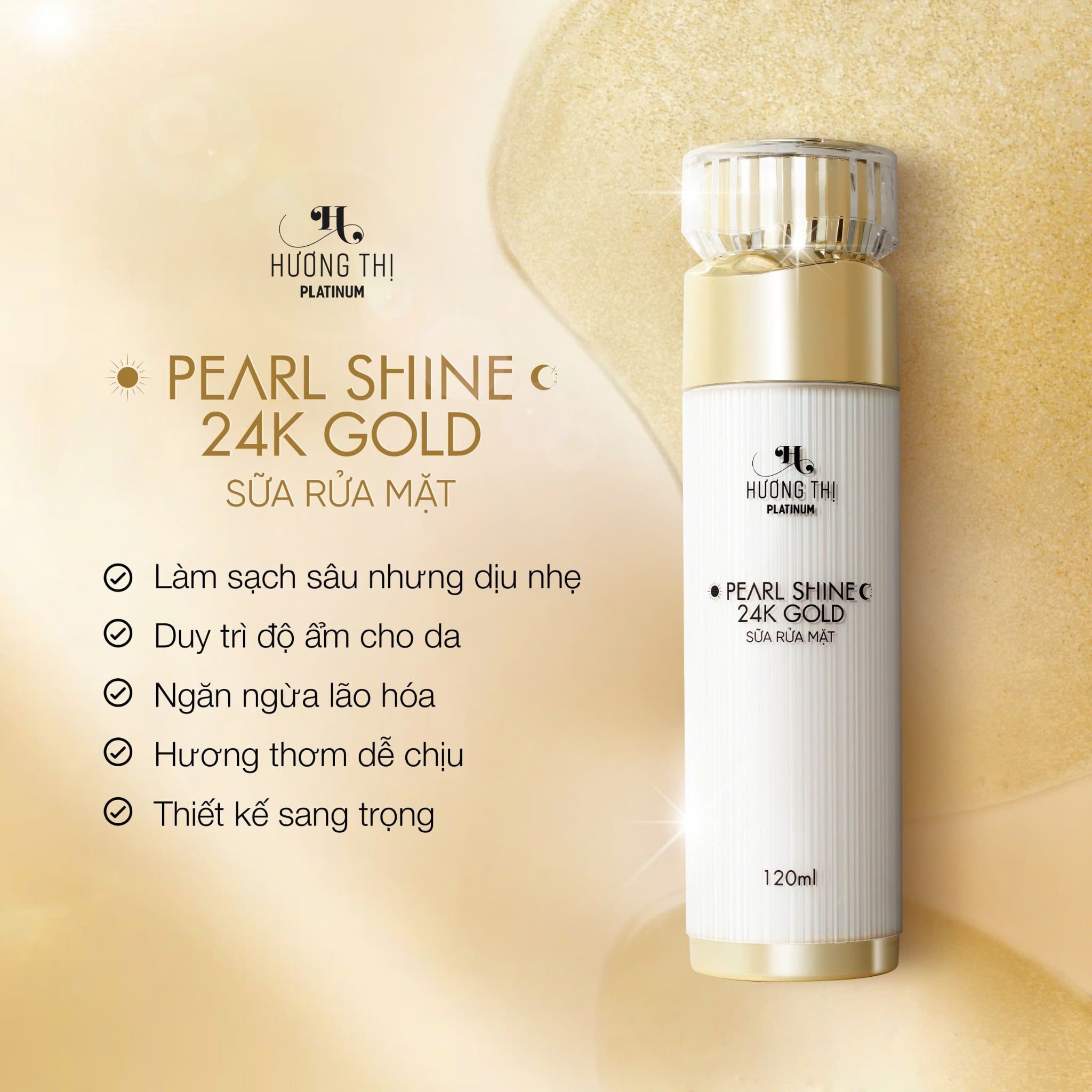  Sửa rửa mặt (Pearl shine 24k gold) 