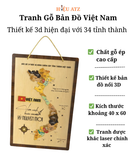 Tranh Gỗ Bản Đồ Việt Nam 2 Lớp 40×60cm 