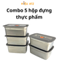  Combo 5 Hộp Inox Đựng Thực Phẩm Cỡ Lớn - H120 