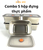  Combo 5 Hộp Inox Đựng Thực Phẩm Cỡ Lớn - H120 