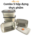  Combo 5 Hộp Inox Đựng Thực Phẩm Cỡ Lớn - H120 