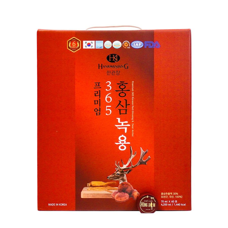  A489 - Nước hồng sâm nhung hươu linh chi 60 gói x 70ml 
