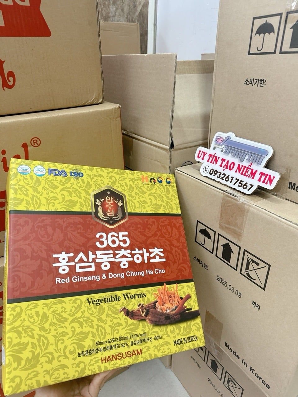  B559- Hồng sâm đông trùng 365 thùng 60 gói 