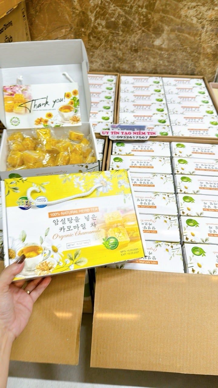  E70- Trà hoa cúc đường phèn hàn quốc hộp 1kg 