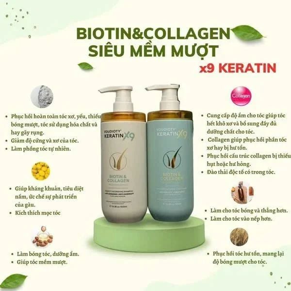  T18- Set gội xả biotin Keratin 1000ml 