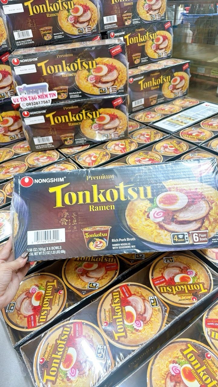  E65- Mì NONGSHIM Tonkotsu hộp 6 tô 