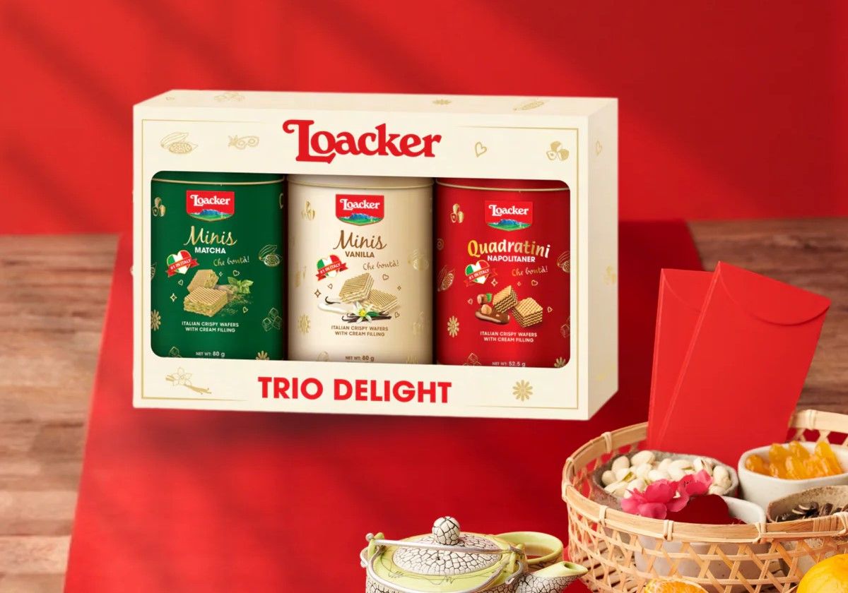  A525- Bánh xốp Loacker set 3 ống bản lễ hội 212.5g 