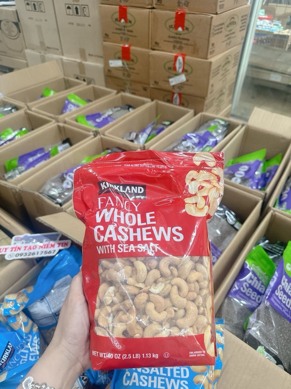  B488- Hạt điều Kirkland Fancy Whole Cashews  túi 1.13kg #Tẩm muối 