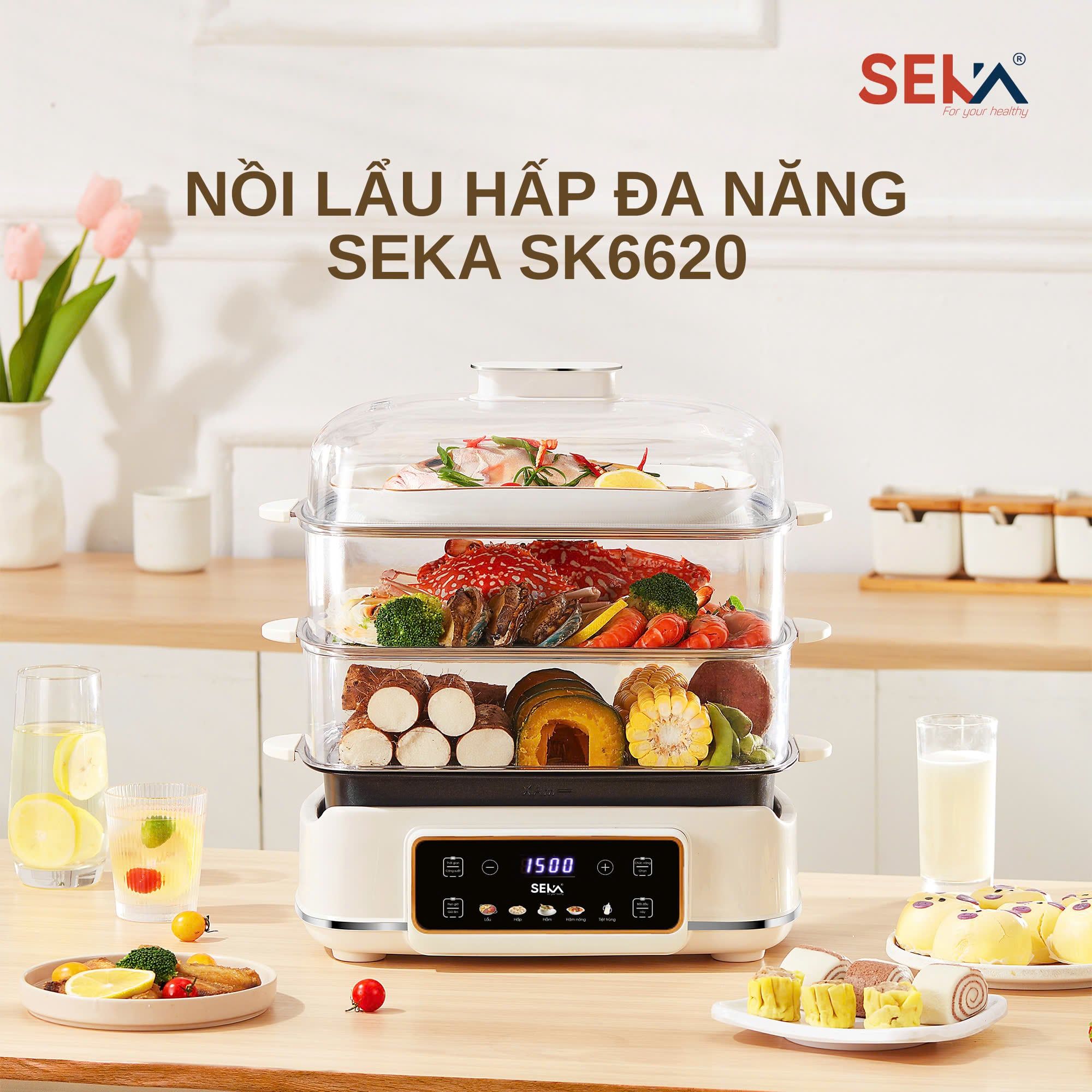  B170- Lồng hấp 3 tầng seka 24l SK6620 