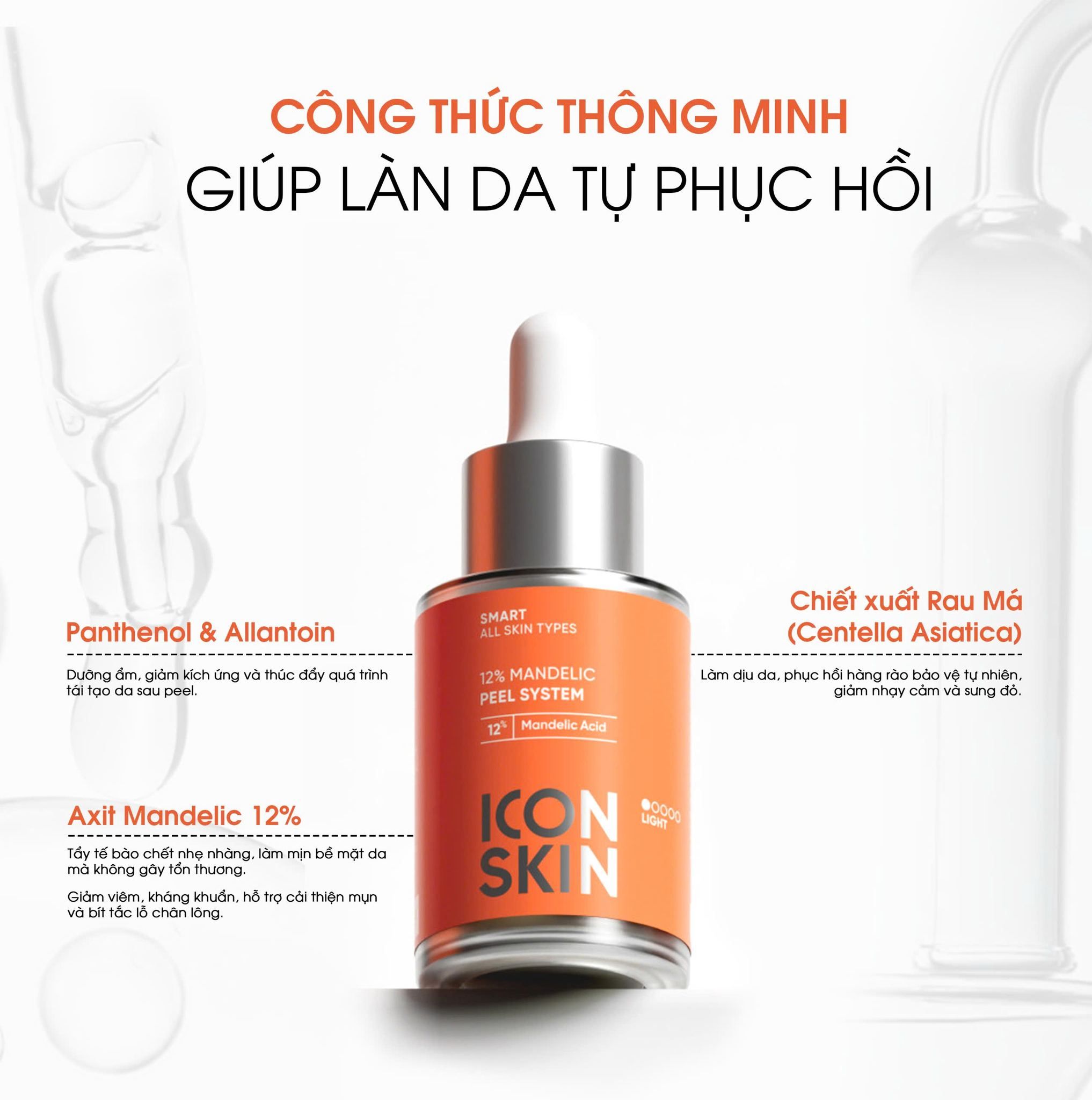  M62- Serum căng bóng ICON SKIN 12% Mandelic peel Stystem 