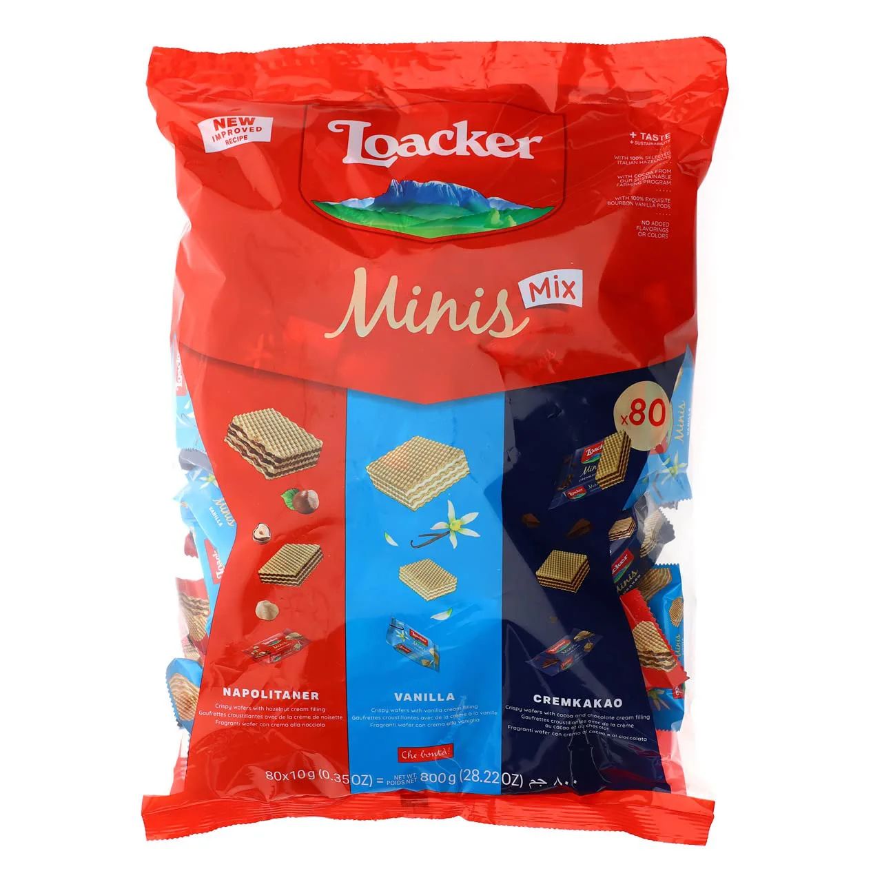  G63 -  Bánh xốp kem Loacker Minis Mix 3 vị 800g 