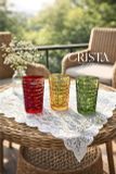  B410- Set 6 ly thủy tinh vân cara cao cấp CRISTA 350ml  kèm 1 khăn trải bàn 