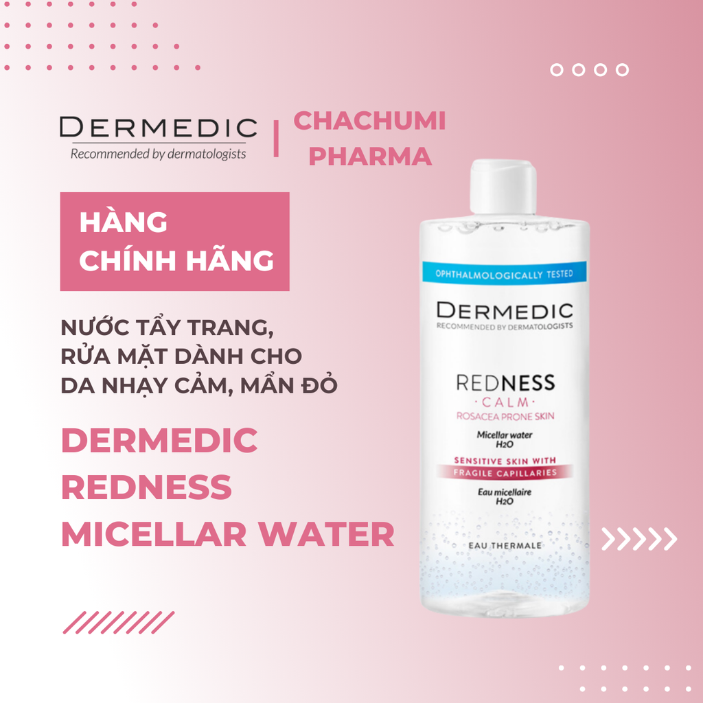  A366 - Nước tẩy trang dành cho da nhạy cảm Dermedic 500ml #đỏ 