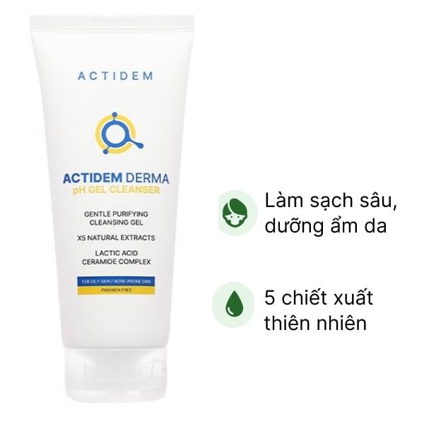  D76- Sữa rửa mặt Actidem Derma PH Gel 150ml 