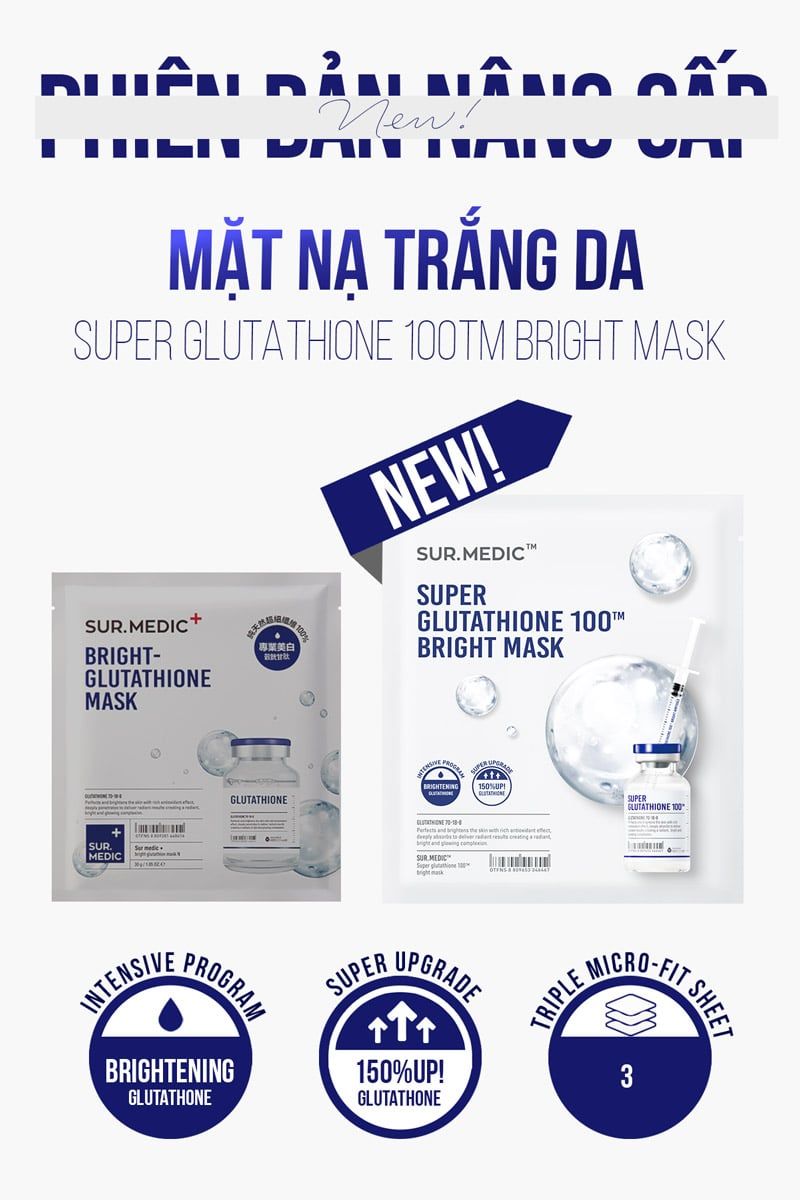  K8- Mặt Nạ Sur.Medic+ Tinh Chất Glutathione Làm Sáng Da 30g (hộp 10 miếng) 