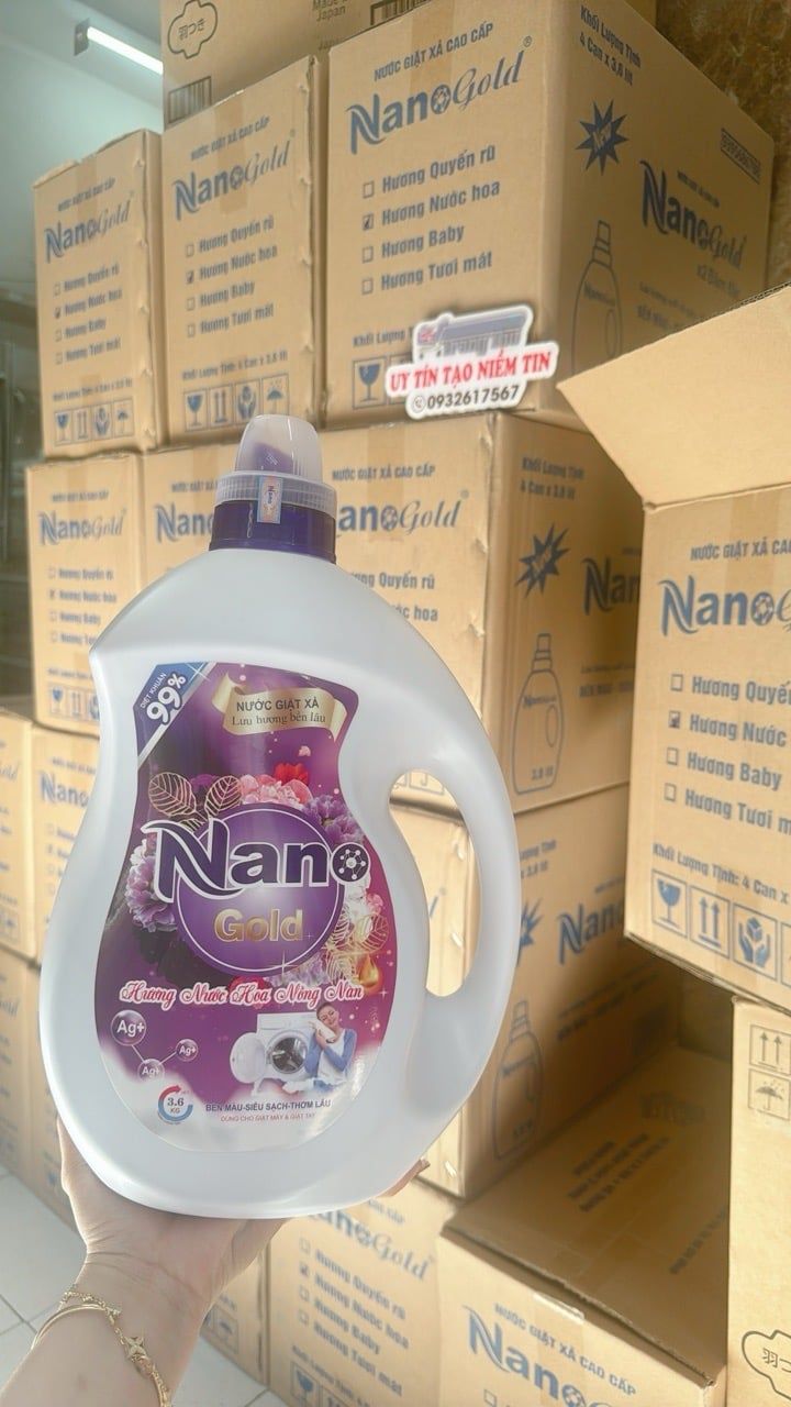  D82- Nước giặt xả Nano hương nước hoa thùng 3.6l x 4 chai 