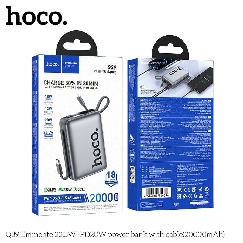  L4- Sạc dự phòng Hoco Q39 20.000mAh 