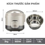  H89- Nồi cơm điện Lebenlang LBL0584 1,8l 